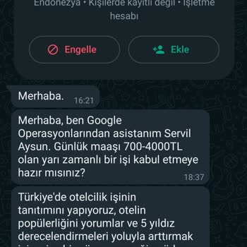 WhatsApp Yabancı Numaralardan Gelen Usulsüz Mesaj.