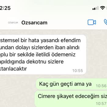 Ozsarıcam Paramı İade Etmiyor