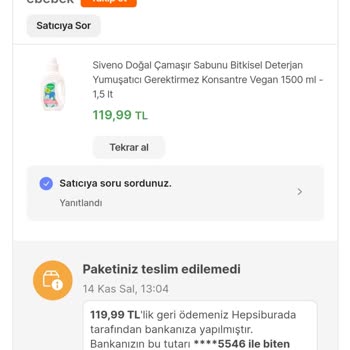 Ebebek Ürünümü 2. Kez Teslim Etmiyor