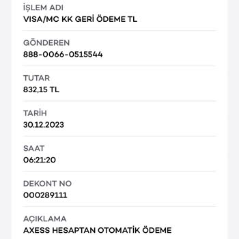 Akbank Geri Ödeme Visa