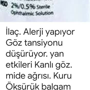 Sağlık Bakanlığı Göz Tansiyonu İlaçlarının Yan Etkileri