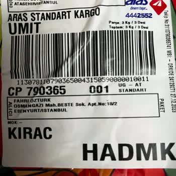 Aras Kargo Kargo İçinin Boşaltılması Hakkında