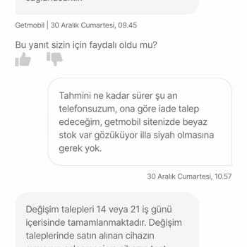 Hepsiburada Getmobil Arızalı Ürün Yollandı Değişim Talebi Uzatılıyor