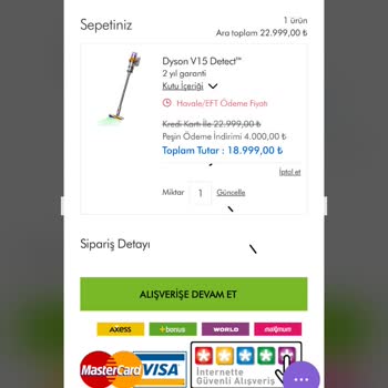 Dyson Sahte Siteden Yapılan Yanıltma İşlemi