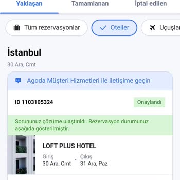 Agoda.com Loft Plus Otele Alınmadım