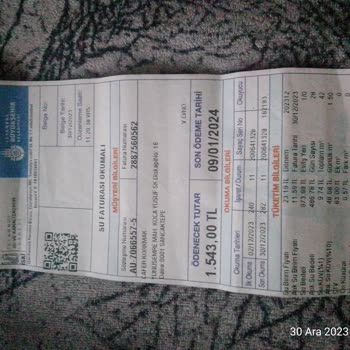 İBB - İstanbul Büyükşehir Belediyesi Yüksek Gelen Su Faturası İçin Kontrol Talebi