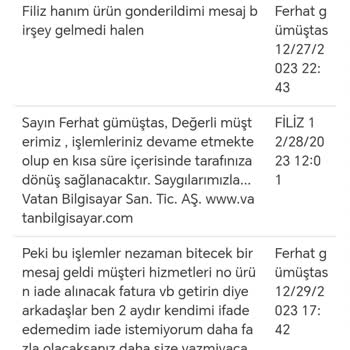 Vatan Bilgisayar Elektronik Mağazasında Yaşanan Ürün Değişim Süreci Sorunları