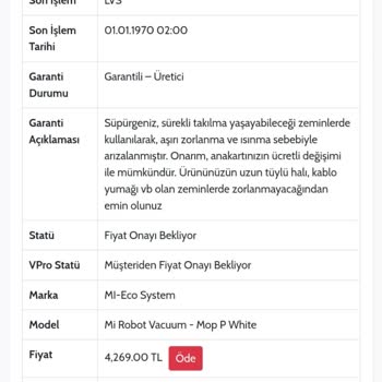 Ouno Service Mi Robot Vacuum-Mop P Arızası Ve Servisin Yetersiz İlgisi