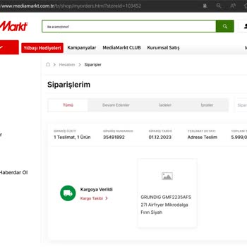 Media Markt' Siparişimin 1 Aydır Elime Ulaşmaması Ve İptal Edilememesi