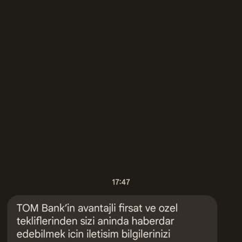 TOMBANK'TAN Mesaj Geldi