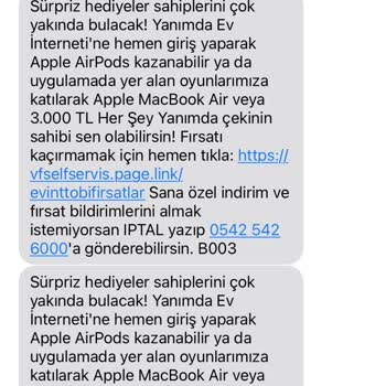 Vodafone Aramaları Ve SMS'leri