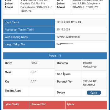 Sürat Kargo Teslim Edilmeyen Ürün