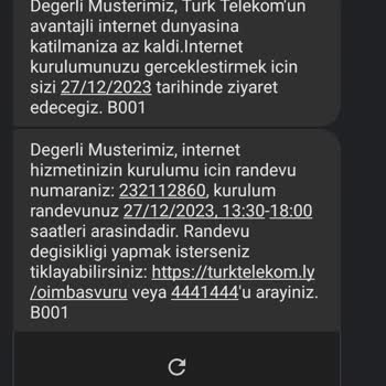 Türk Telekom Evde İnternet 4 Gündür Kuruluma Gelinmemesi