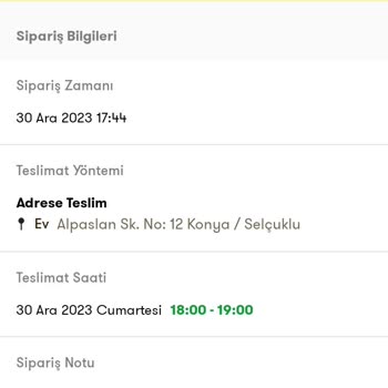 Cepte Şok Teslim Edilmeyen Sipariş