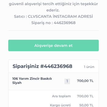 Shopier Aracılığı İle Güvenerek Aldığım Çantamın Teslimi Gerçekleşmedi