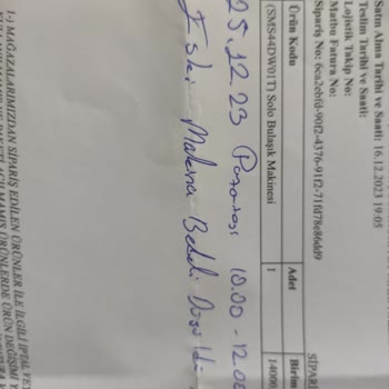 Bosch Mağazasından Başka Ürünün Fatura Edilmesi