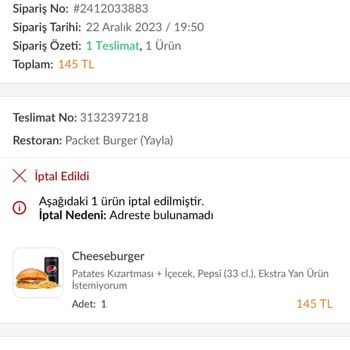 Trendyol Yemek Almadığım Hizmetin Parasını Benden Aldı.