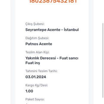 Sürat Kargo Siparişi Farklı Birine Teslim Edildi