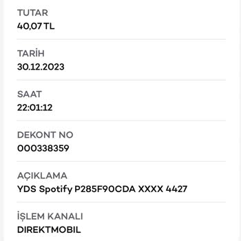 Spotify İzinsiz Hesaptan Para Çekme