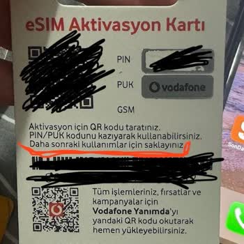 Vodafone E-Sim Ve Bayii Şikayeti