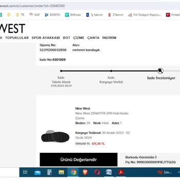 Nine West Belirtilen Sürede İade Yapılmaması