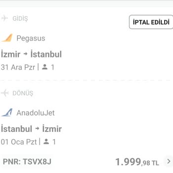 Enuygun Bilet Ücretimi Eksik İade Etti