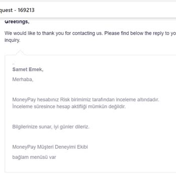 MoneyPay Hesabı Blokeliyor, Paramı Da Geri Vermiyor!