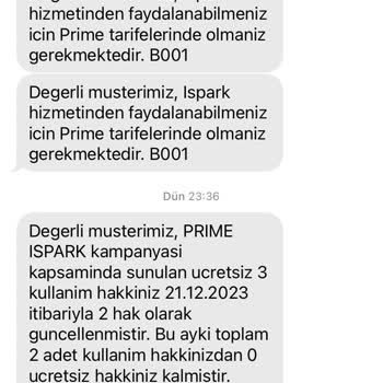Türk Telekom Prime İspark Hakkımı Kullandırmıyor!