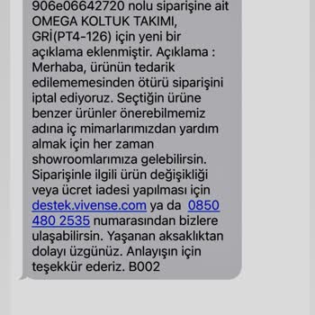 Vivens Siparişim 2 Kez Tedarik Edilemiyor Bahanesiyle İptal Edildi