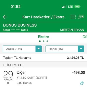 Yargıtay Başkanlığı Garanti Bankası Yıllık Kredi Kartı Ücret İadesi
