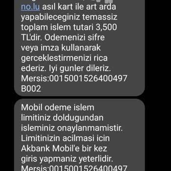 Akbank Mobil Ödeme Limiti Hk.