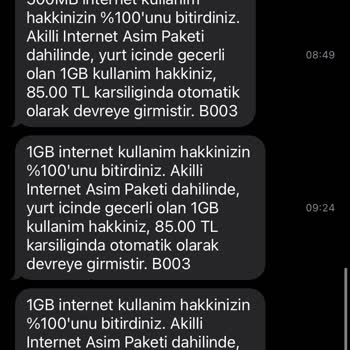 Vodafone Aşım Ücreti Şikayeti
