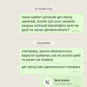 Nare Giyim Ürün Gönderilmiyor, İade Yapılmıyor