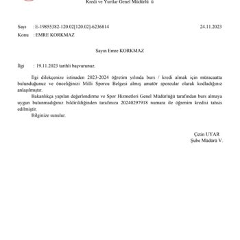 Milli Sporcuyum Ama KYK Bursum Çıkmadı