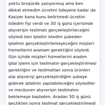 A101'de Bekleyen Sipariş Sorunu