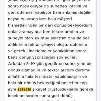 A101'de Bekleyen Sipariş Sorunu