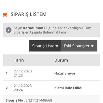 İsem Kitap Kısmi İade Yazısı