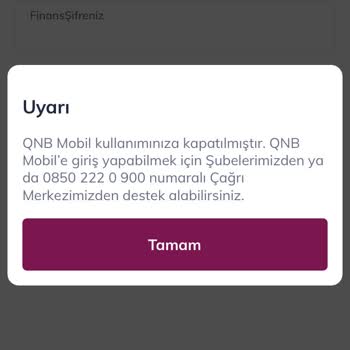 QNB Finansbank Mobil Uygulama Erişim Sorunu