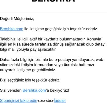Bershka Para İadesi Yapılmadı Ürün Kargoda Kayboldu