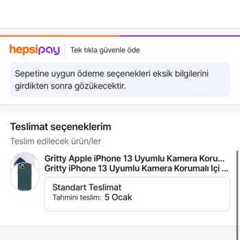 Hepsiburada Sepetteki Siparişi Tamamlayamıyorum