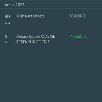 TEB Bankası Kart Aidat Ücreti