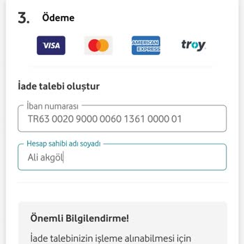 Vodafone Alacak İade Yapılmaması Hk.