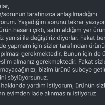Epttavm Beyaz Eşya Hasarlı Ürün İade Sorunu