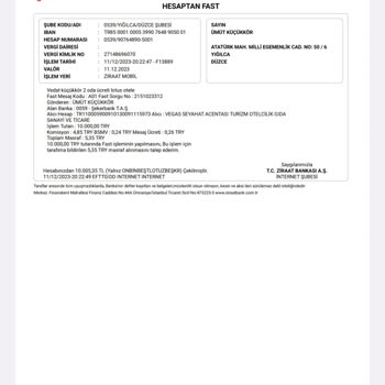 Tuna Termal Otel (Afyon) Seyahat Acentesi Ve Termal Otel Hizmetleriyle İlgili Şikayet