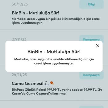 Bin Bin Cezai İşlem İadesi