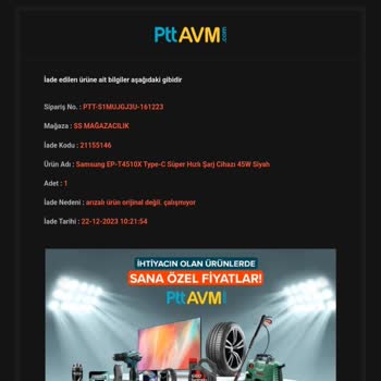 PTT-AVM İade Sorunu