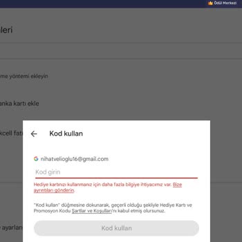 Play Store Kod Kullanmıyor