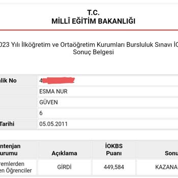 Milli Eğitim Bakanlığı (MEB) Bursluluk Sınavını Kazanmam Gerekirken Kazanamadım