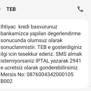 TEB Yalan Yanlış Mesajlarla Müşteri Olarak Oyalama, Kaybetmeme