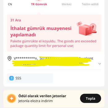 Hem Gümrük Hem Aliexpress Usulsüz Davranıyor